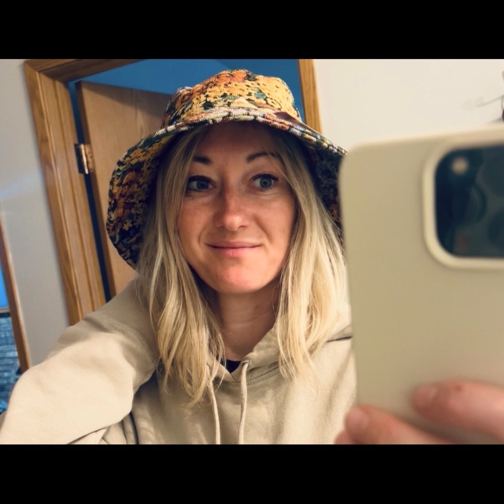 Reserved Floral Monogram Tapestry Bucket Hat